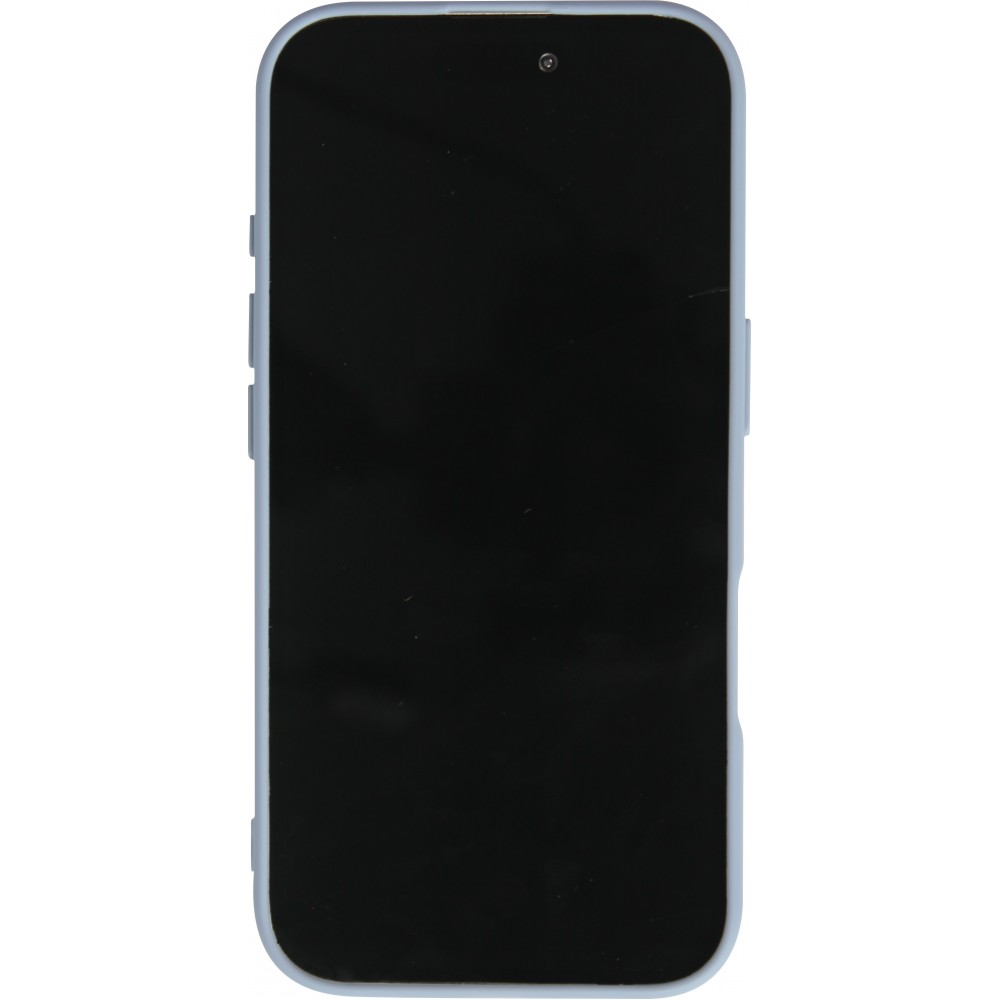 iPhone 16 Plus Case Hülle - Silikon Mat Herz gold - Blau