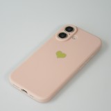 iPhone 16 Plus Case Hülle - Silikon Mat Herz gold - Rosa