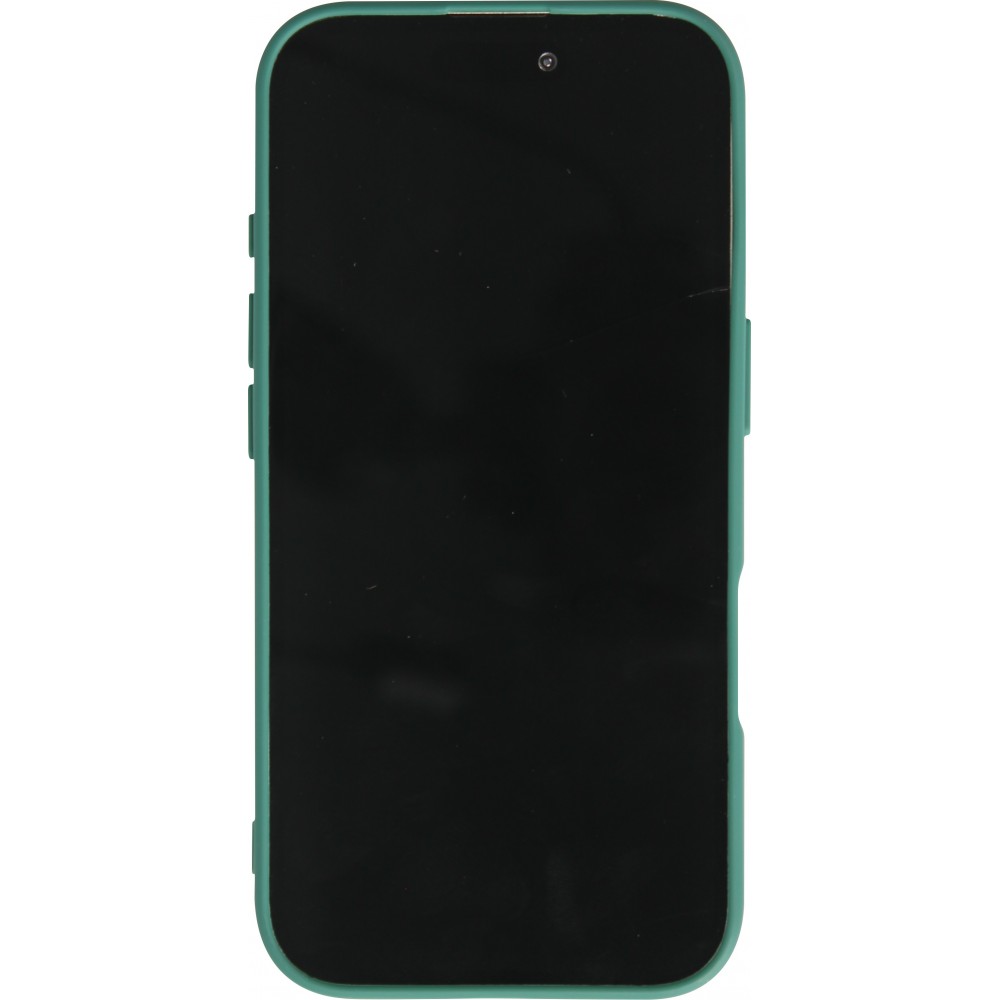 iPhone 16 Plus Case Hülle - Silikon Mat Herz gold - Türkis