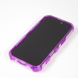 iPhone 16 Pro Case H&uuml;lle - Transparente Hart-Silikon Cover mit 3D Bulp Effekt und verst&auml;rkten Ecken - Violett