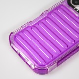 iPhone 16 Pro Case H&uuml;lle - Transparente Hart-Silikon Cover mit 3D Bulp Effekt und verst&auml;rkten Ecken - Violett