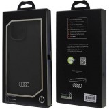iPhone 16 Pro Max Case H&uuml;lle - Audi Silikon Soft Touch mit Logo - Schwarz