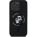 iPhone 16 Pro Max Case Hülle - Karl Lagerfeld und Choupette soft touch mit MagSafe - Schwarz