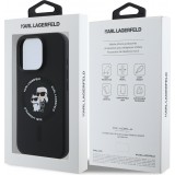 iPhone 16 Pro Max Case Hülle - Karl Lagerfeld und Choupette soft touch mit MagSafe - Schwarz