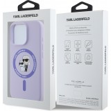 Coque iPhone 16 Pro Max - Karl Lagerfeld et Choupette soft touch avec MagSafe - Violet