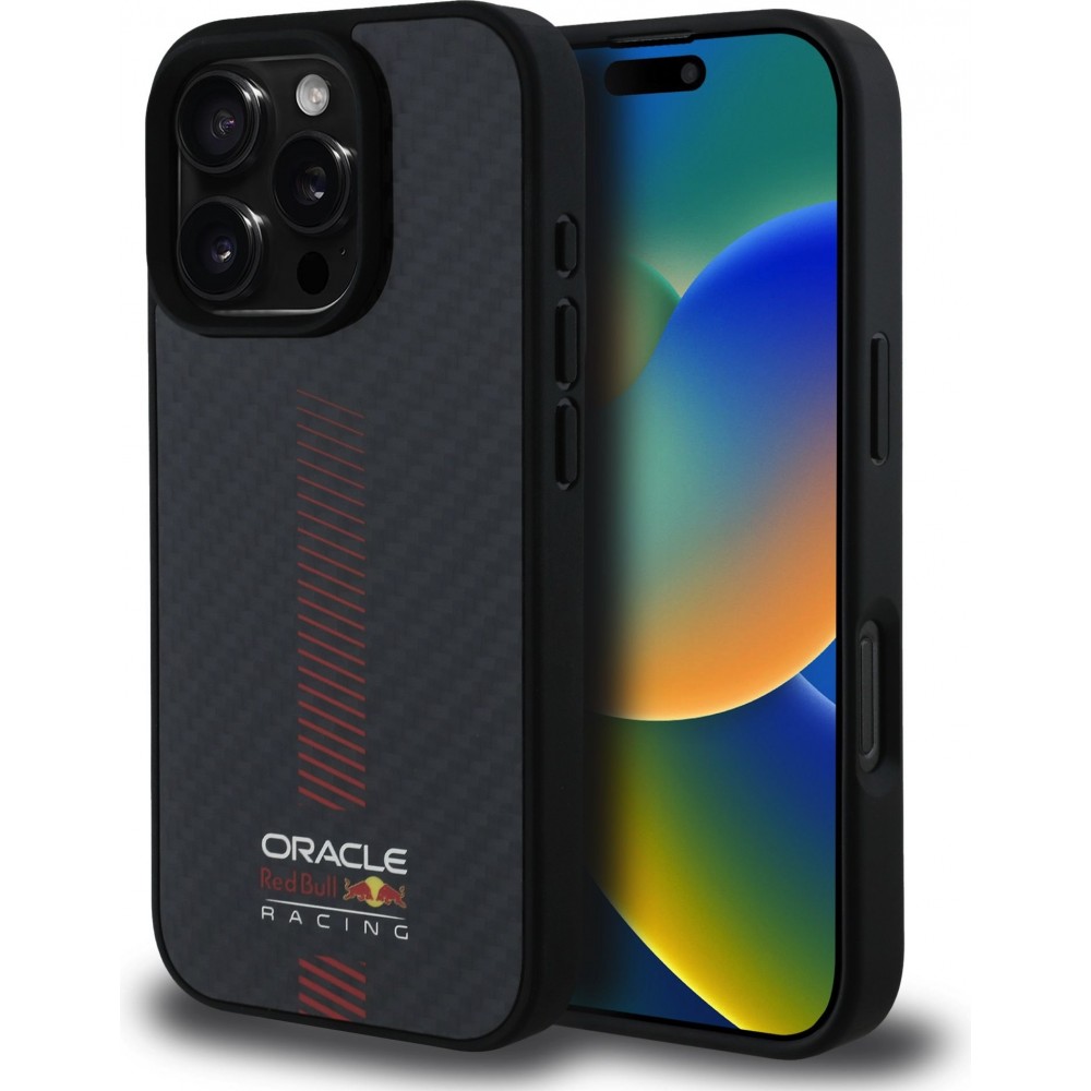 iPhone 16 Pro Max Case Hülle - Red Bull Racing Carbon Powerbar MagSafe - Schwarz