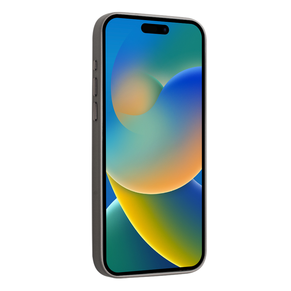 Hülle iPhone 16 Pro - Qialino Echtleder (MagSafe kompatibel) - Grau