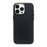 Hülle iPhone 16 Pro - Qialino Echtleder (MagSafe kompatibel) - Schwarz