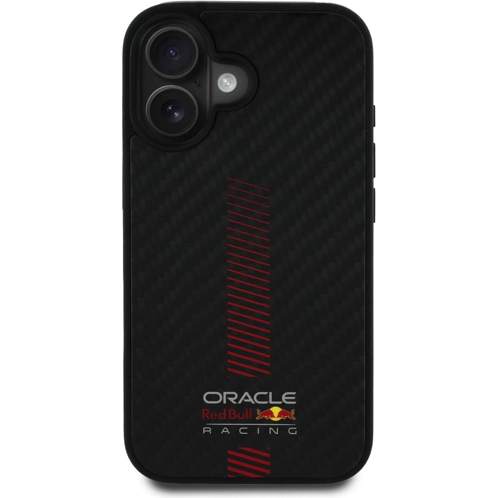 iPhone 16 Case Hülle - Red Bull Racing Carbon Powerbar MagSafe - Schwarz
