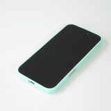 iPhone 16 Case Hülle - Silikon Mat Herz gold - Türkis