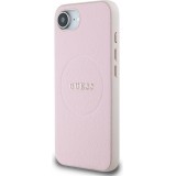 iPhone 16e Case Hülle - Guess MagSafe Klassisches Logo PU Geprägt - Rosa