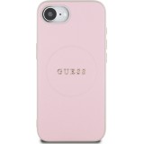 iPhone 16e Case Hülle - Guess MagSafe Klassisches Logo PU Geprägt - Rosa