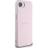 iPhone 16e Case Hülle - Guess MagSafe Klassisches Logo PU Geprägt - Rosa