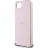 iPhone 16e Case Hülle - Guess MagSafe Klassisches Logo PU Geprägt - Rosa