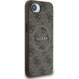 iPhone 16e Case H&uuml;lle - Guess Monogramm Kunstleder mit integriertem MagSafe - Braun