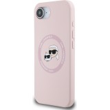 iPhone 16e Case Hülle - Karl Lagerfeld Choupette Silikon Soft Touch mit MagSafe - Rosa