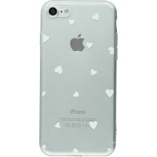 Hülle iPhone 17e / 16e - Gummi kleines Herz - Weiss