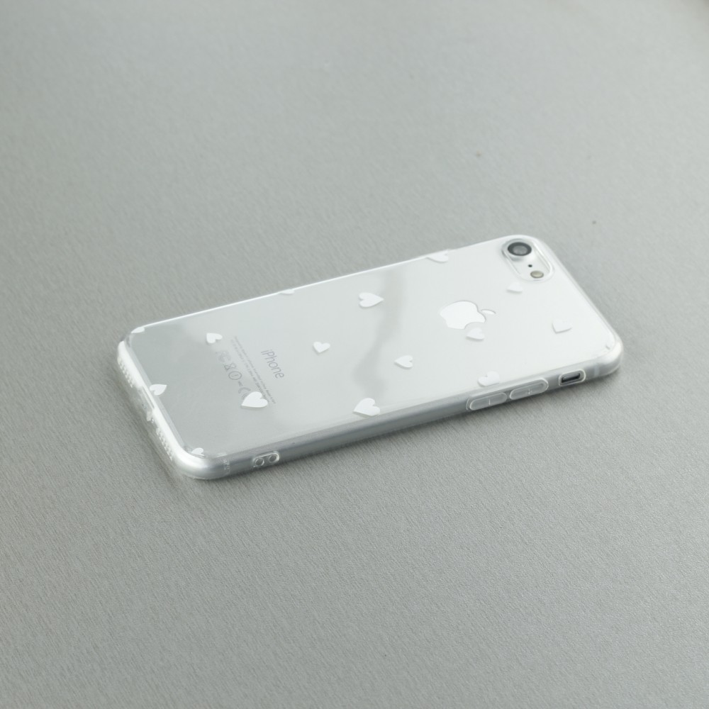 Hülle iPhone 17e / 16e - Gummi kleines Herz - Weiss