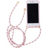 Hülle iPhone 7 / 8 / SE (2020, 2022) - Bio Eco-Friendly Vegan mit Handykette Necklace - Rosa