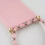 Hülle iPhone 16e - Bio Eco-Friendly Vegan mit Handykette Necklace - Rosa