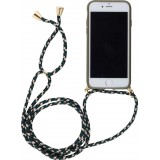 Hülle iPhone 7 / 8 / SE (2020, 2022) - Bio Eco-Friendly Vegan mit Handykette Necklace - Dunkelgrün