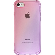 Hülle iPhone 7 / 8 / SE (2020, 2022) - Gummi Bumper Rainbow mit extra Schutz für Ecken Antischock - rosa - Violett