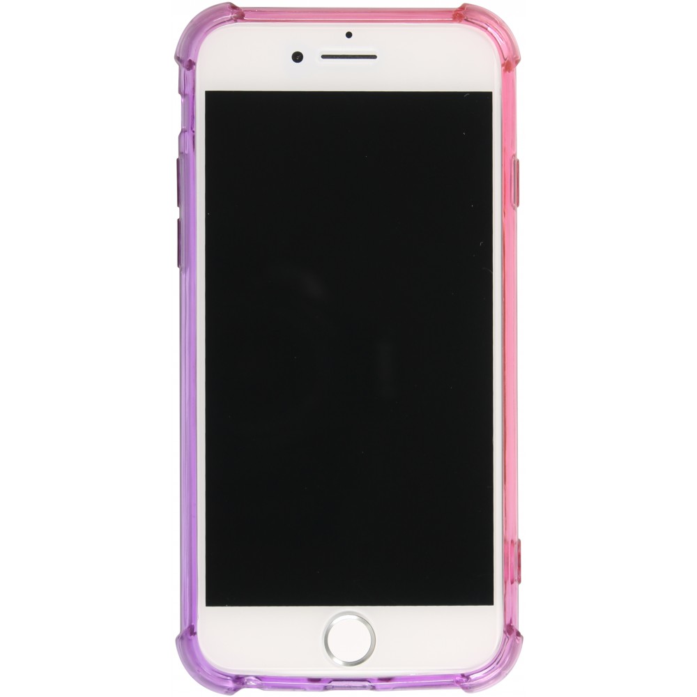 Hülle iPhone 7 / 8 / SE (2020, 2022) - Gummi Bumper Rainbow mit extra Schutz für Ecken Antischock - rosa - Violett