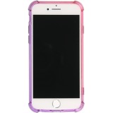 Hülle iPhone 7 / 8 / SE (2020, 2022) - Gummi Bumper Rainbow mit extra Schutz für Ecken Antischock - rosa - Violett