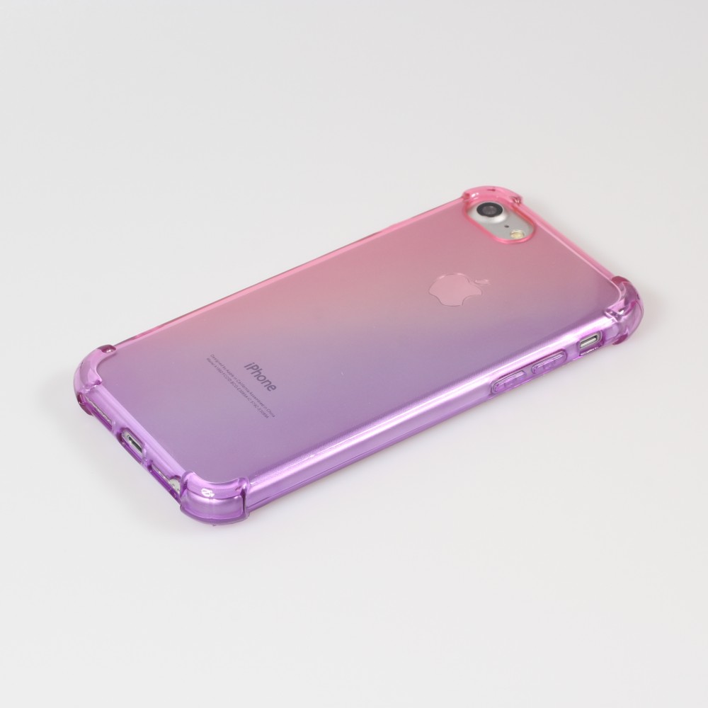 Hülle iPhone 7 / 8 / SE (2020, 2022) - Gummi Bumper Rainbow mit extra Schutz für Ecken Antischock - rosa - Violett