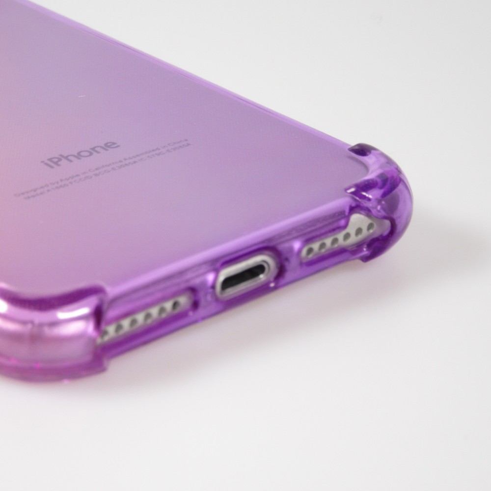 Hülle iPhone 7 / 8 / SE (2020, 2022) - Gummi Bumper Rainbow mit extra Schutz für Ecken Antischock - rosa - Violett