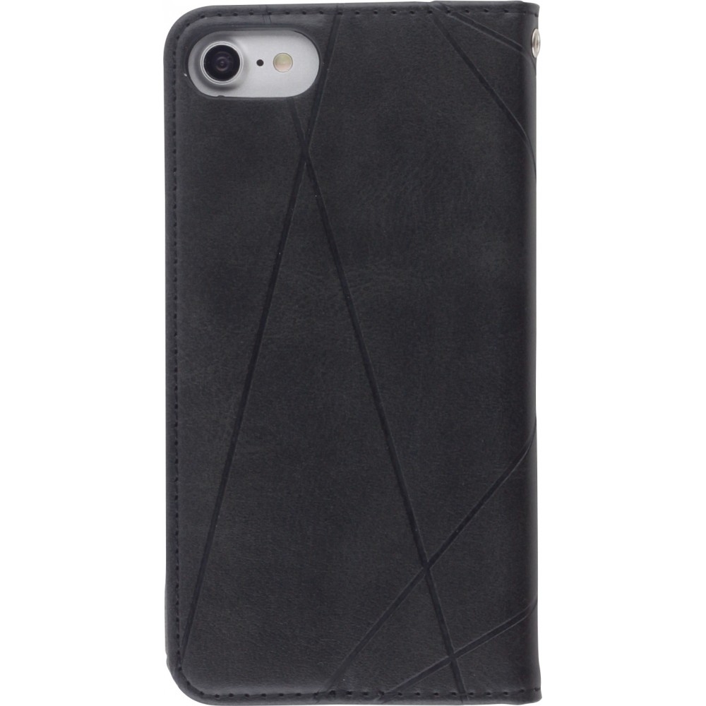 Hülle iPhone 7 / 8 / SE (2020, 2022) - Flip Geometrisch - Schwarz