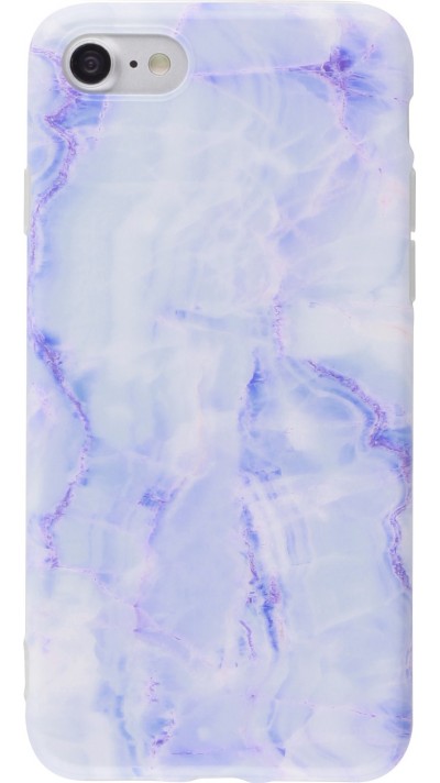 Hülle iPhone 7 / 8 / SE (2020, 2022) - Marble  blau