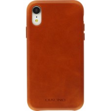 Hülle iPhone XR - Qialino Echtleder - Braun