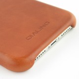 Hülle iPhone XR - Qialino Echtleder - Braun