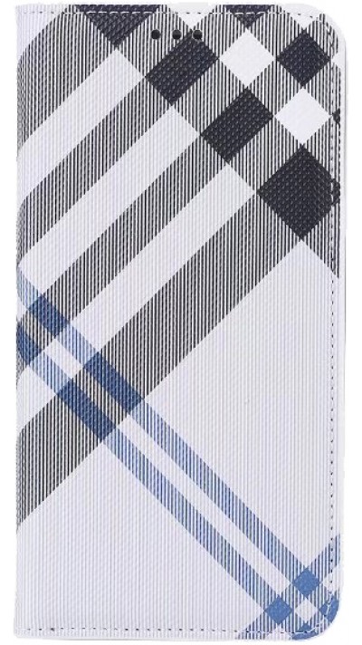 Hülle iPhone X / Xs - Flip Lines - Weiss