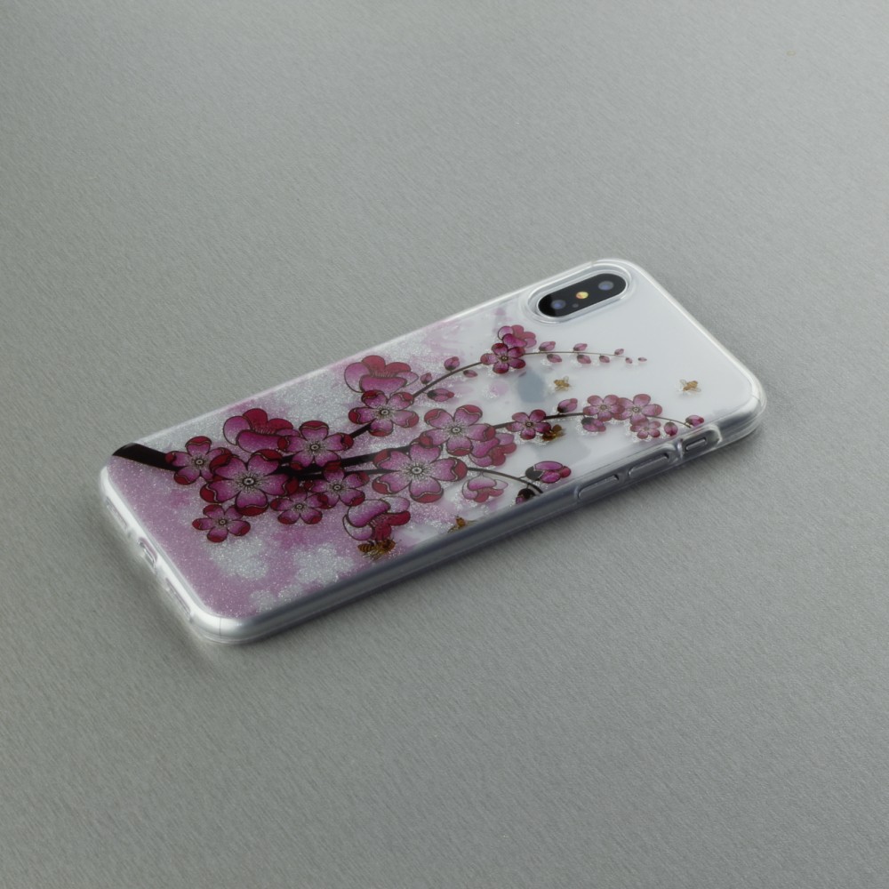 Hülle iPhone Xs Max - Gummi Shine Blütenzweig