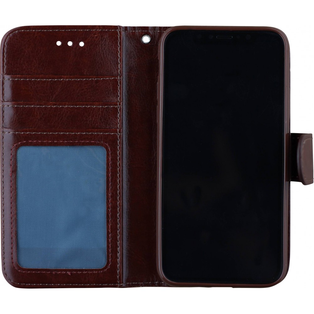 Hülle iPhone X / Xs - Premium Flip - Braun