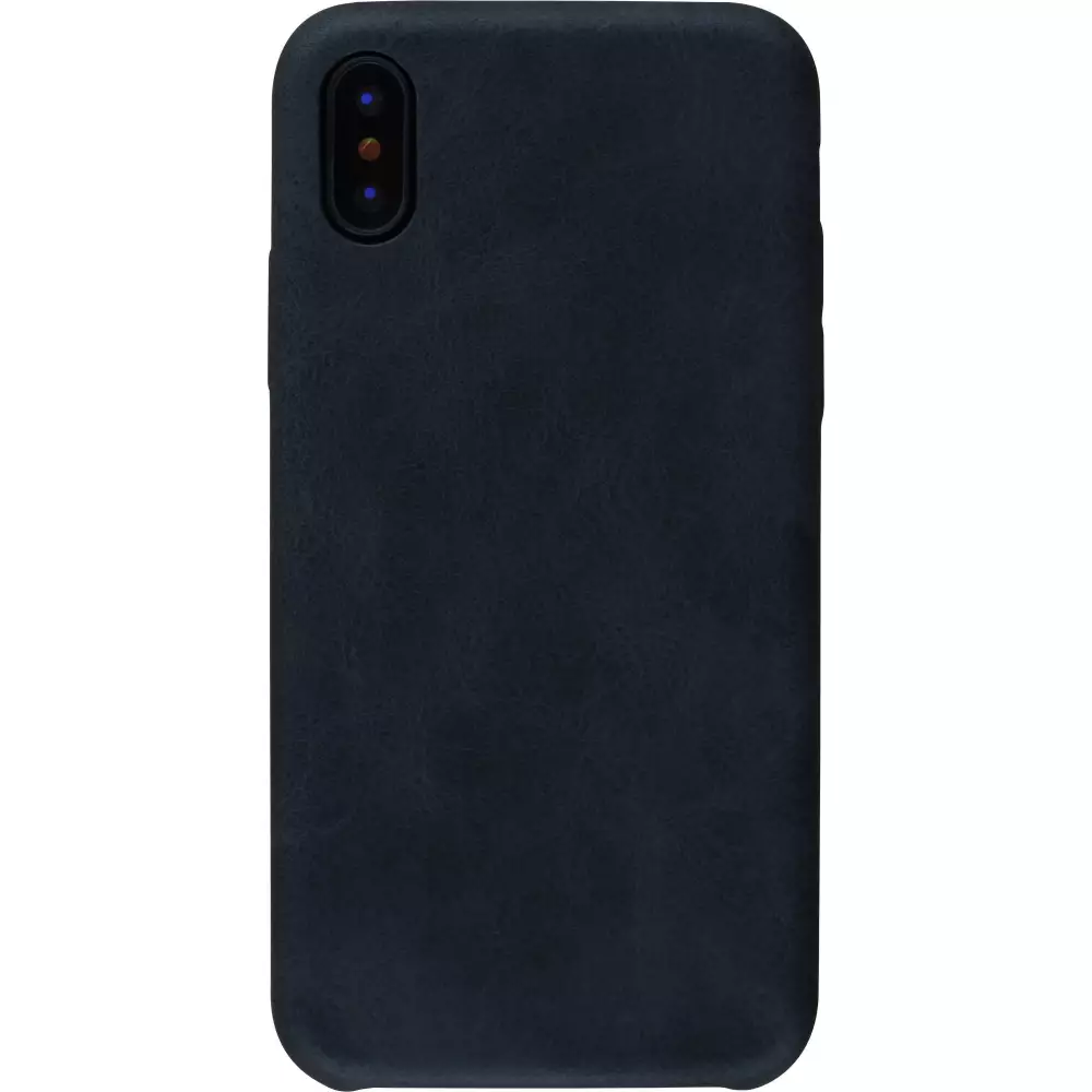 Hülle iPhone X / Xs - Thin Leather - Schwarz