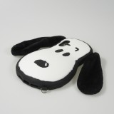 iPhone X / Xs Case Hülle - Silikon Hündchen 3D mit Plüsch Ohren - Weiss