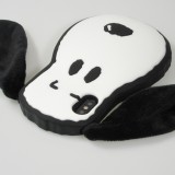 iPhone X / Xs Case Hülle - Silikon Hündchen 3D mit Plüsch Ohren - Weiss