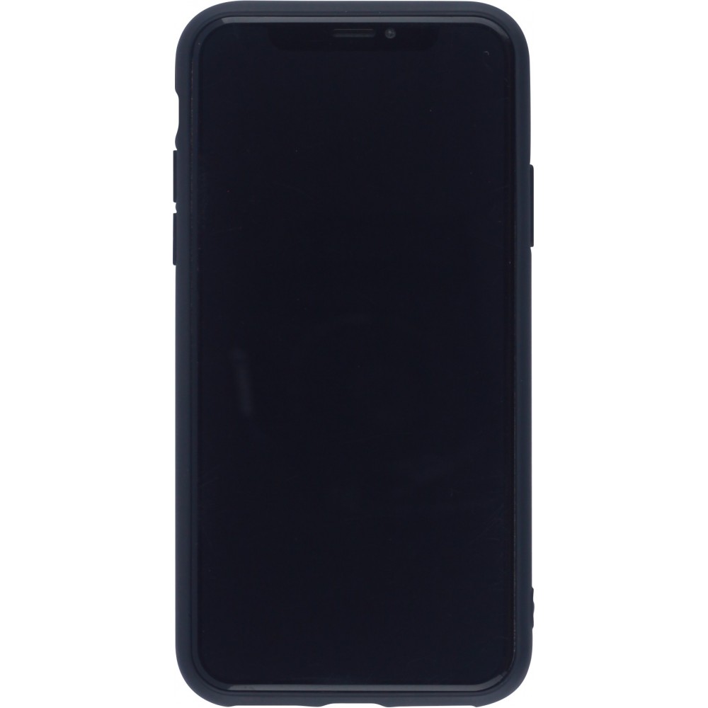 Hülle iPhone X / Xs - Silikon Mat Herz - Schwarz