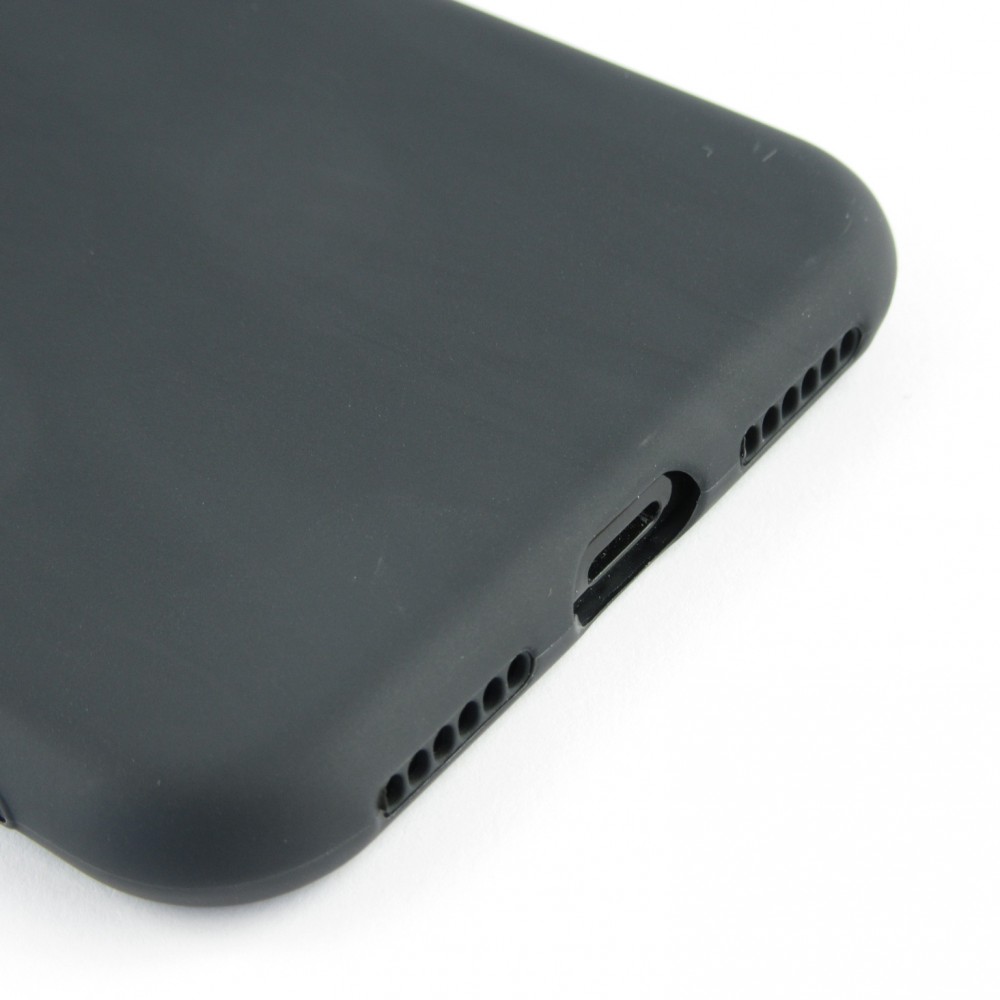 Hülle iPhone X / Xs - Silikon Mat Herz - Schwarz