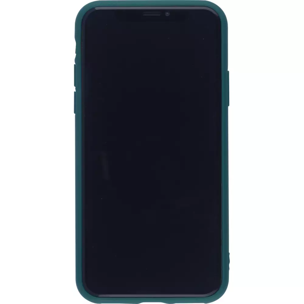 Hülle iPhone X / Xs - Silikon Mat Herz - Dunkelgrün