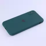 Hülle iPhone X / Xs - Silikon Mat Herz - Dunkelgrün