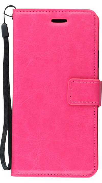 Hülle iPhone XR - Premium Flip Leder Tasche - Dunkelrosa