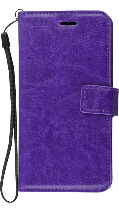 Hülle iPhone XR - Premium Flip Leder Tasche - Violett