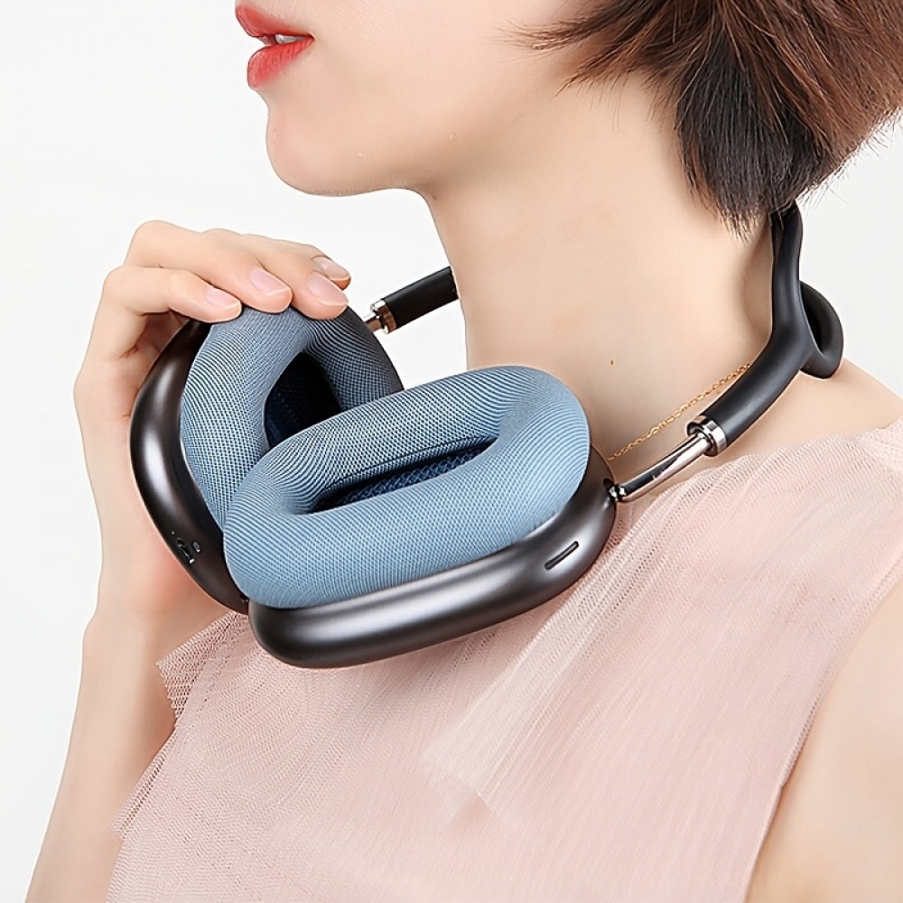Ultra-weiche Memory-Schaum Mesh-Ohrpolster Ersatz (2er Set) - Blau mit verstärktem Magnet - AirPods Max