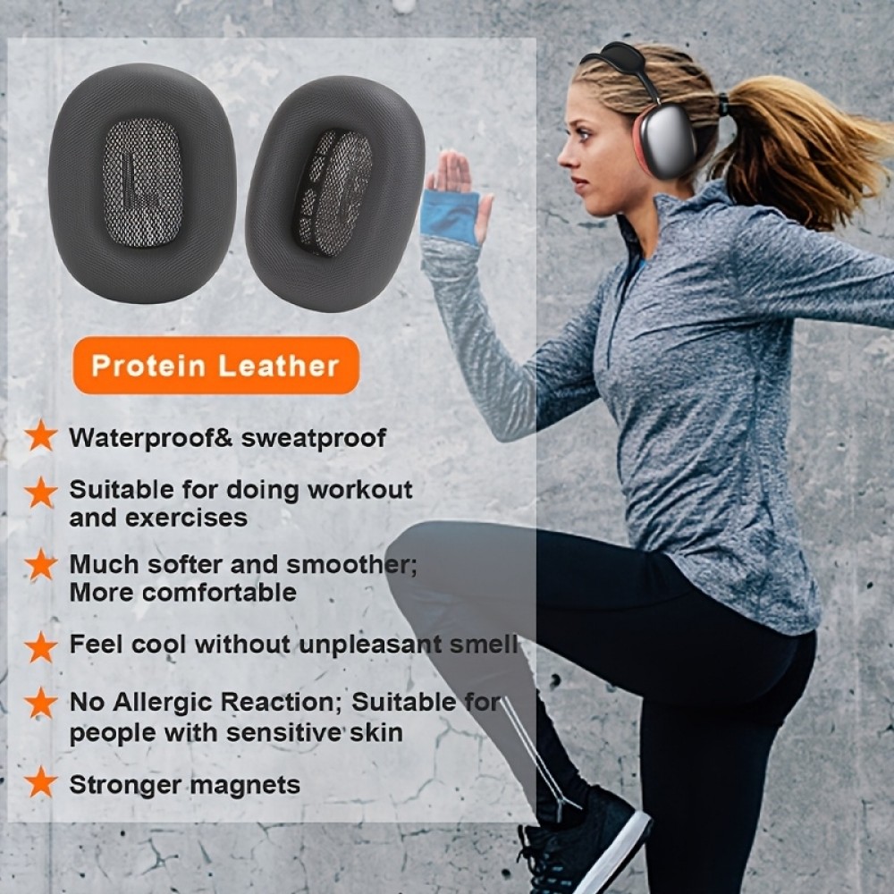 Ultra-weiche Memory-Schaum Mesh-Ohrpolster Ersatz (2er Set) - Blau mit verstärktem Magnet - AirPods Max