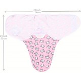 Couverture d'emmaillotage enveloppante sommeil pour bébé (0-3 mois) avec scratch velcro en coton doux - Lignes roses