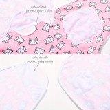 Couverture d'emmaillotage enveloppante sommeil pour bébé (0-3 mois) avec scratch velcro en coton doux - Lignes roses